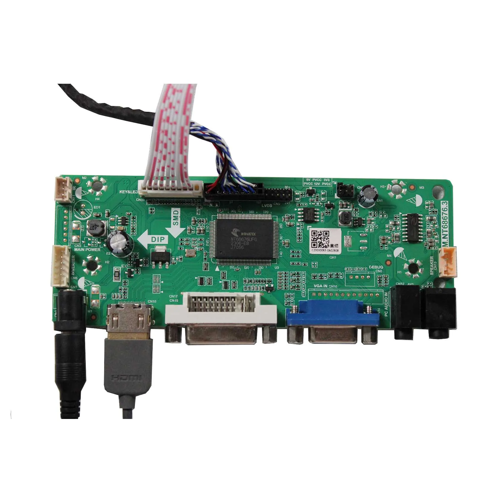 7 "800x480 600nit G070Y3-T01หน้าจอ LCD TTL & HD Mi DVI VGA 50Pin บอร์ดคอนโทรล