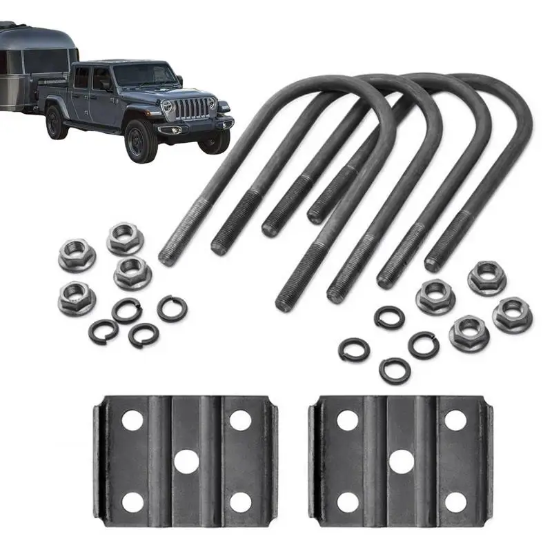 

U-Bolt Kit For Trailer Axle Parts With Nuts For 5,200-7,000 Lb Trailer Axles Trailer U Bolt Kit Trailer Leaf Spring U Bolts