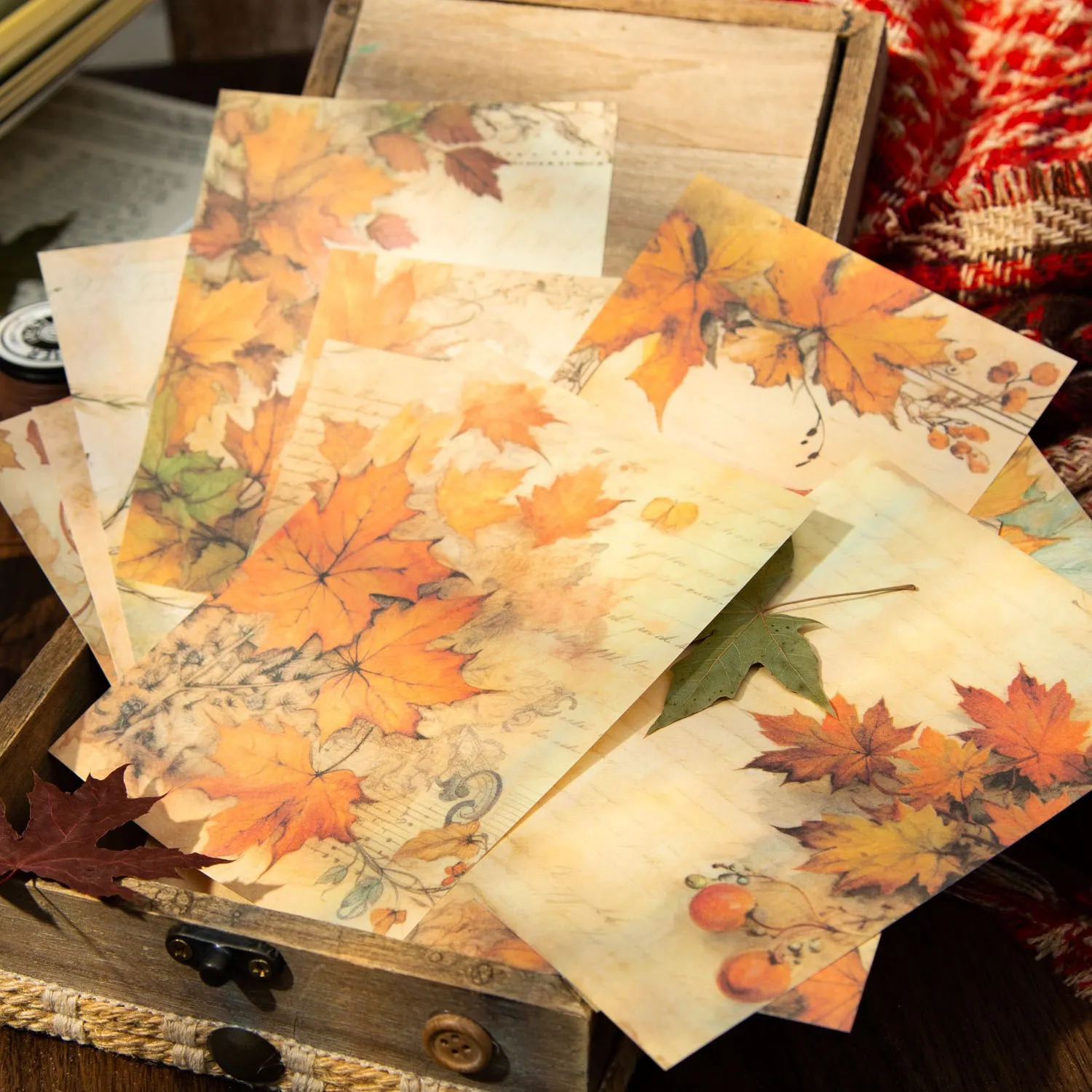 Álbum de recortes Vintage con temática de bosque de otoño, suministros de diario, Kit de papel artesanal decorativo estético, 30 hojas por paquete