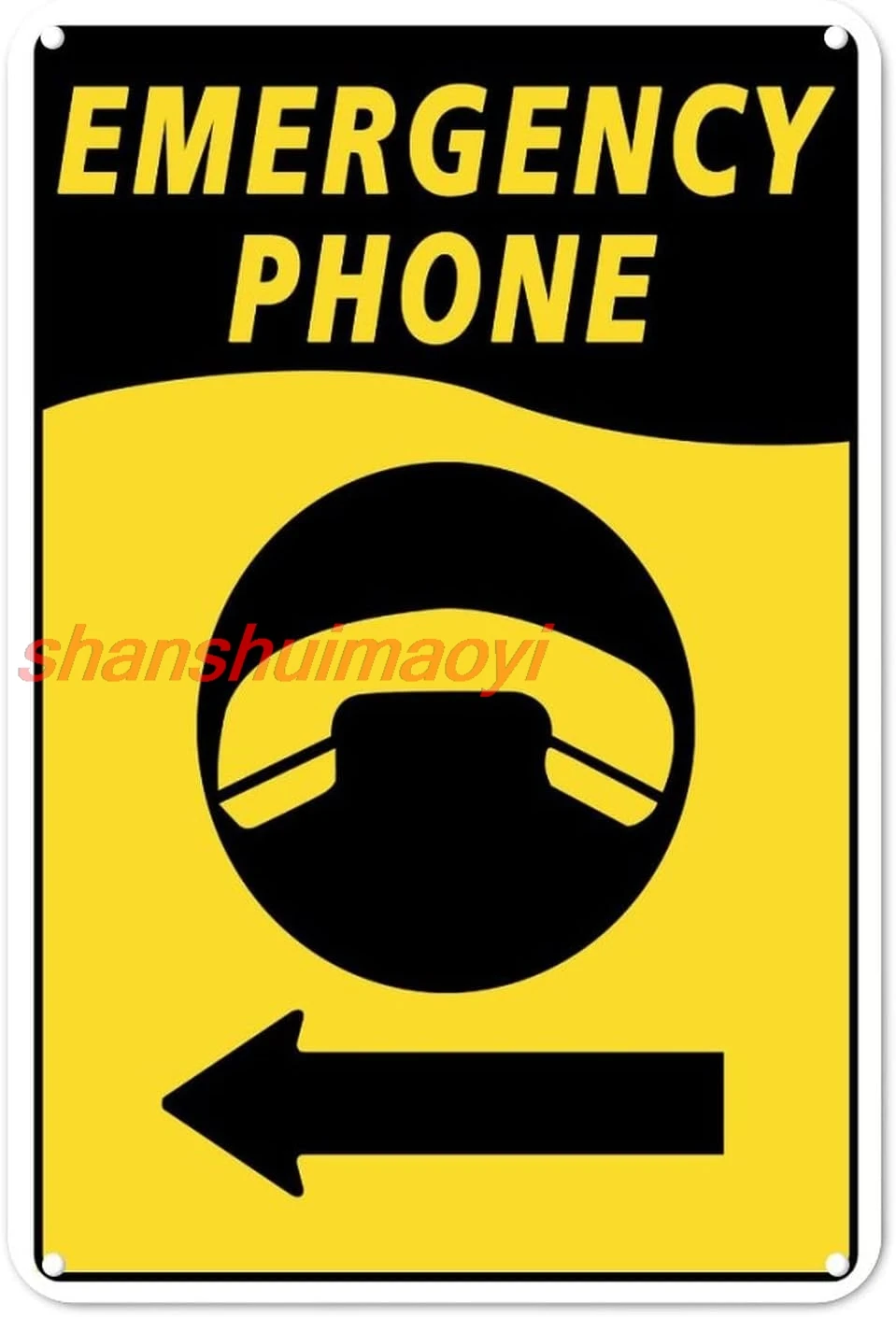 Targa in metallo per telefono di emergenza Targa in metallo di avvertimento 12x8 pollici Decorazione da parete resistente allo sbiadimento per la cucina di casa di campagna Restaura ALI