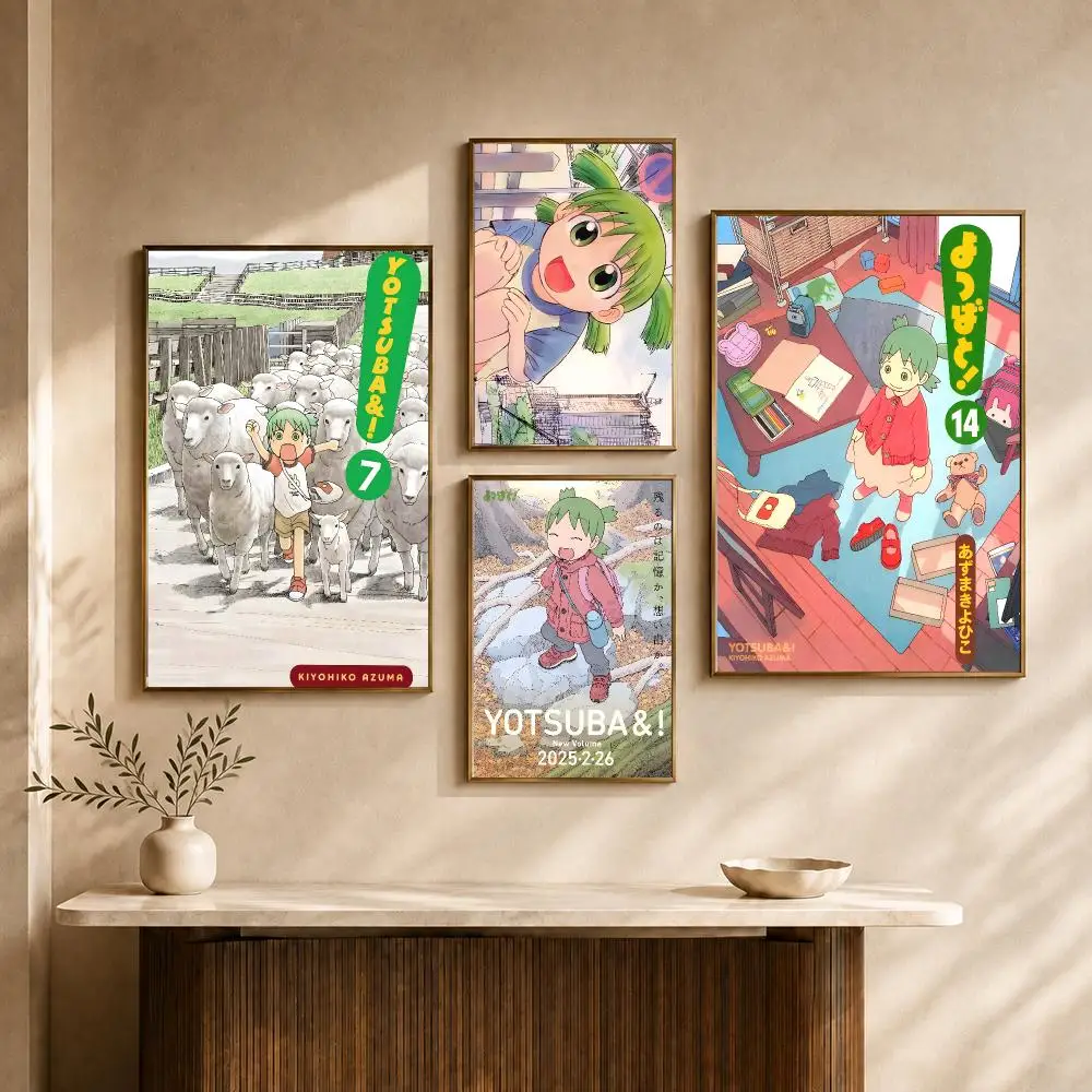 Manga Yotsuba Slice Life Comedy Family Poster PP Decorative Poster Water-Resistant Print Apartment Dorm Office Cafe Gift