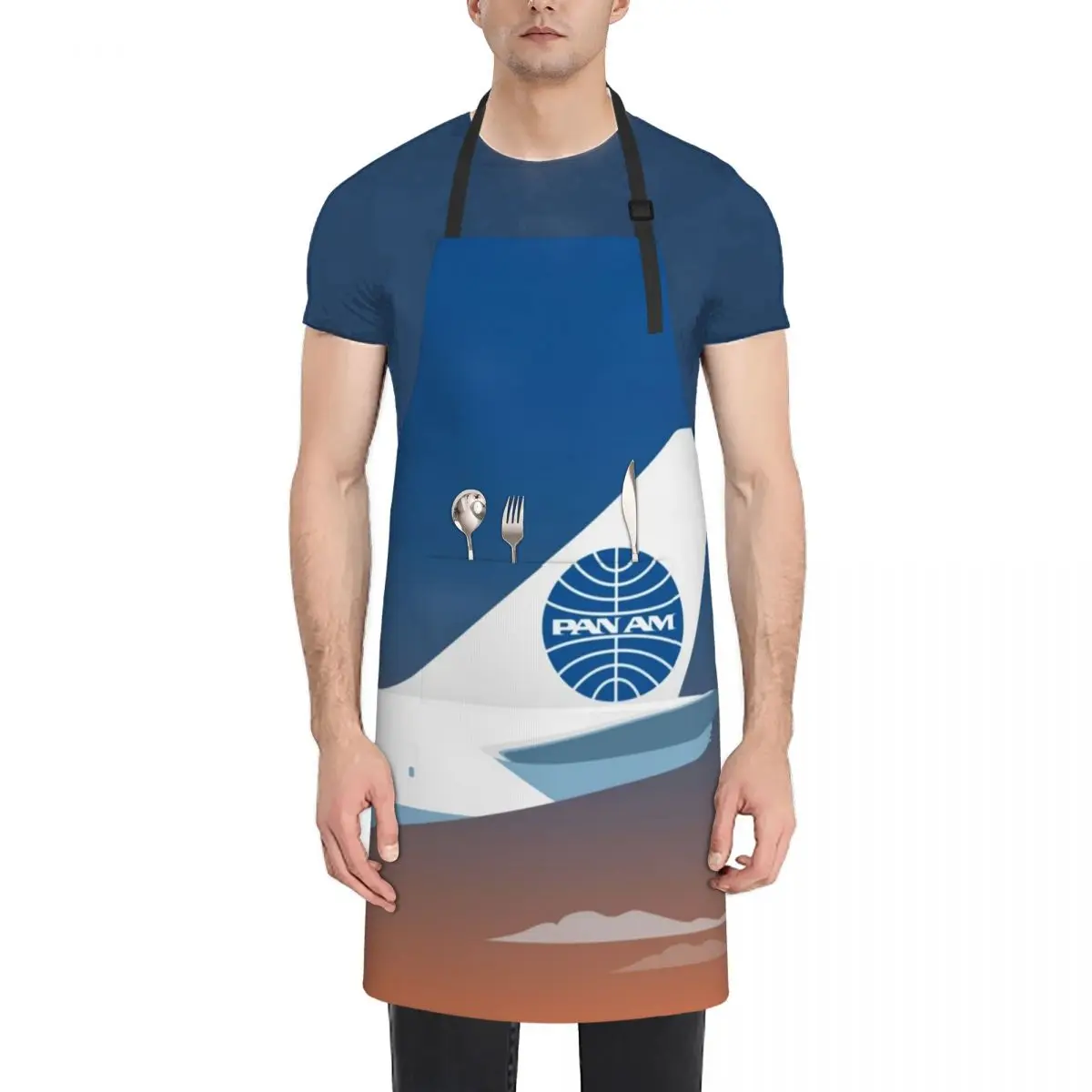 

Pan American World Airways design Apron men's barbecue Restaurant Kitchen New 2022 Year Apron