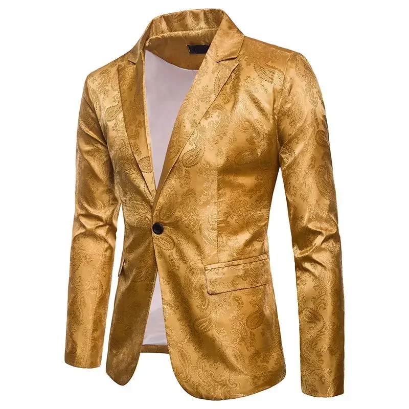 2024 New European and American Performance Dress Trend Men's Suit Korean Casual Slim Nightclub Host Emcee Blazer European Size