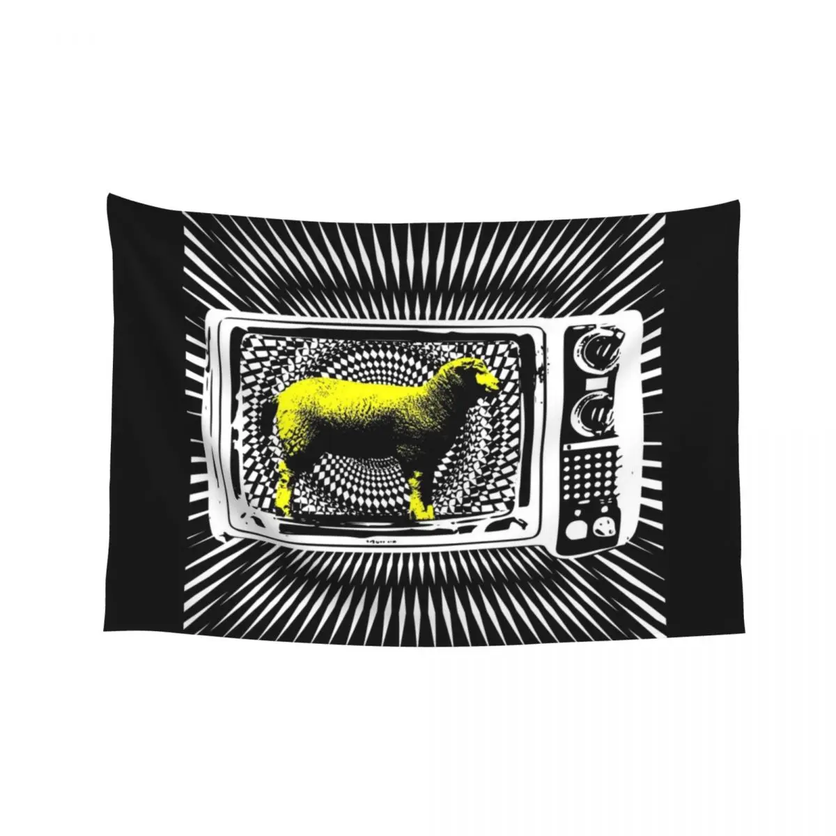 

Anti Media with Optical Illusion (white on black) Tapestry Room Decorations Aesthetics Home Decorators Wall Deco Tapestry