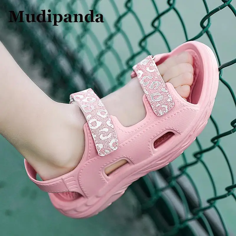 Girls sports sandals 2023 new summer Children's pink sandalies soft antiskid fashion primary school girl princess beach shoes