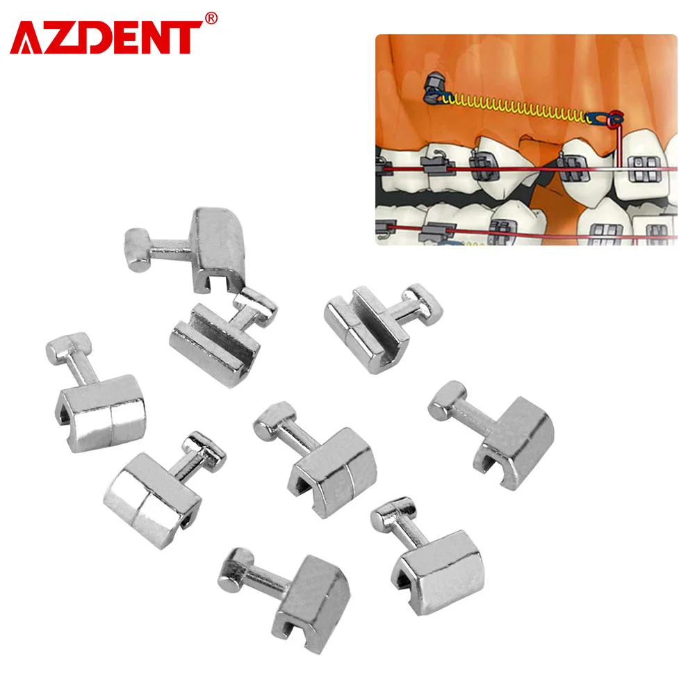 AZDENT 10pcs/Pack Dental Orthodontic Crimpable Hooks 3 Type Dentistry Stainless Steel Materials