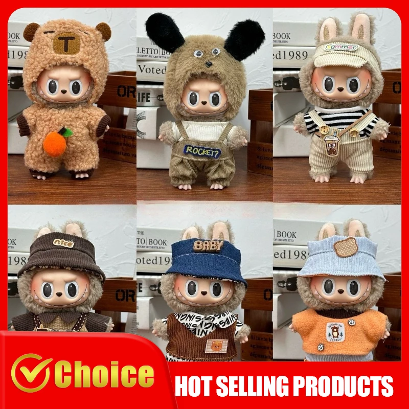 

Labubu Doll Clothes Capybara Costume Outfit Set for 17cm Plush Toys Kawaii Animal Cosplay Suit Fashion Outfit Cute Doll