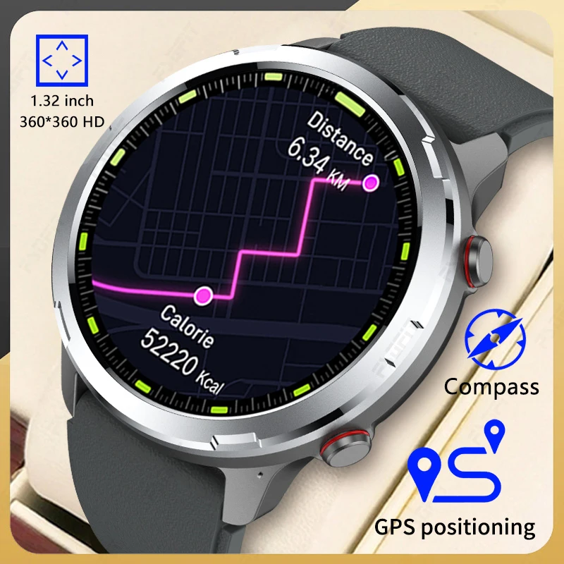 

1.32-inch HD Screen GPS Compass Smartwatch Heart Rate Blood Pressure Sleep Health Monitor Fitness Outdoor Sports Smart Watch