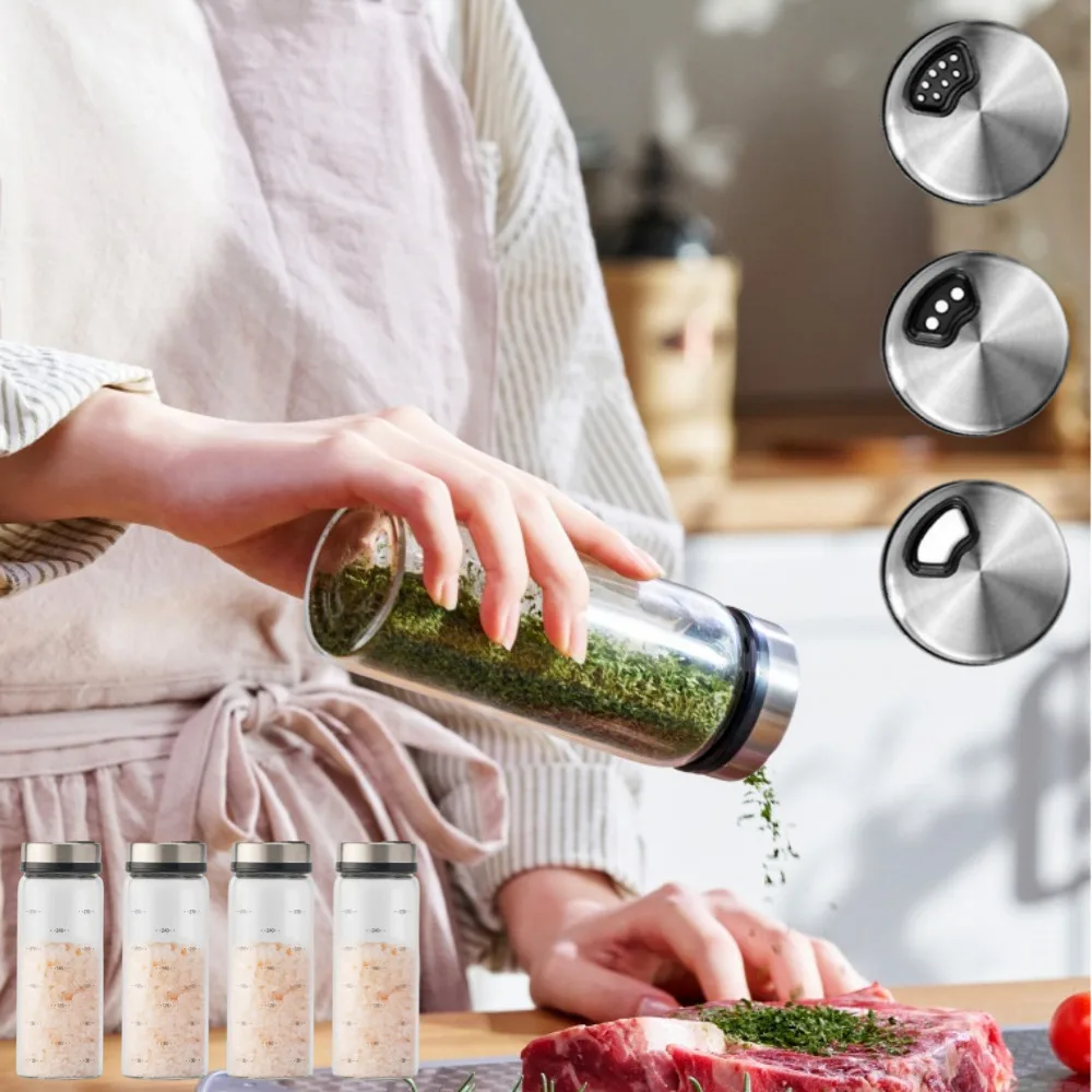 Obrázek 3: 일상쏙 3구 유리 양념통 세트 밀폐 조미료통 양념병 소금통, 300ml