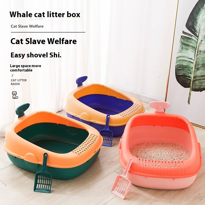 Manufacturer wholesale new large cat litter box splash-proof semi-closed smart toilet pet supplies cat litter box