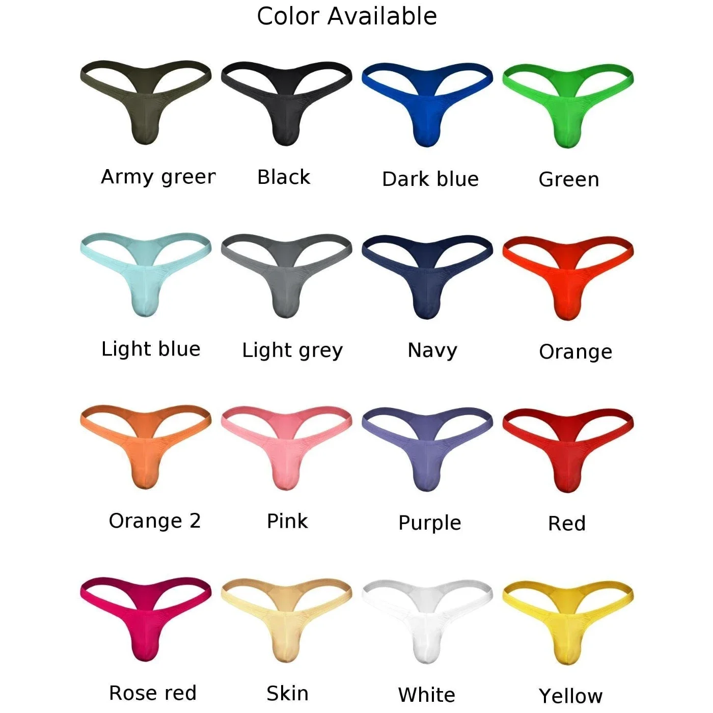 Men Sexy Solid Lingerie T-back Thong G-String Bugle Pouch Underwear Summer Thin Ice Silk Jockstrap Bikini Briefs Male Panties A5