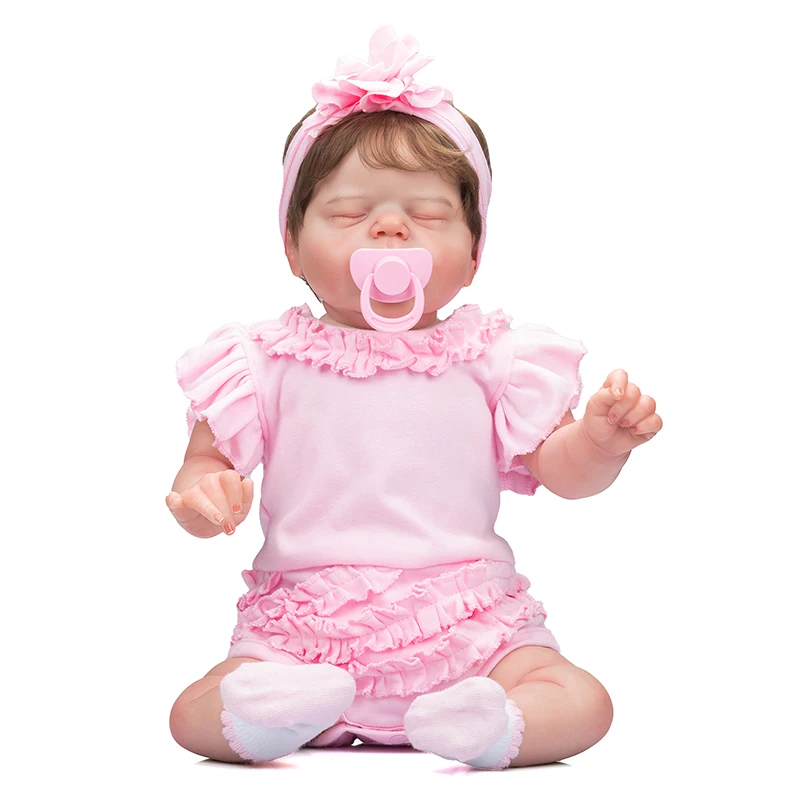 

55cm Baby Size Reborn Realistic Soft Touch Cuddly Baby Skin Visible Veins High Quality Doll with Cotton Body