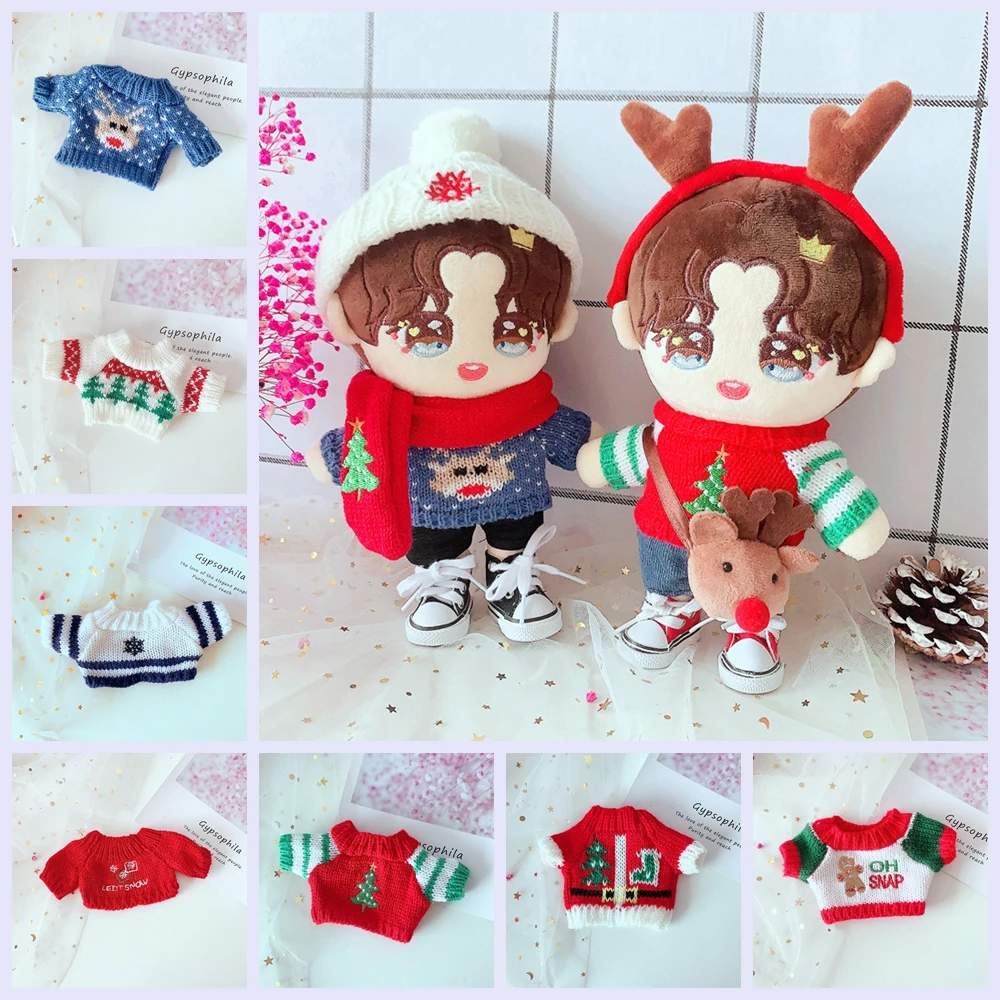 

10 Xmas Tree & Snow Design Knitted Sweater For EXO Doll 20cm Handmade Doll Clothes Doll Accessories