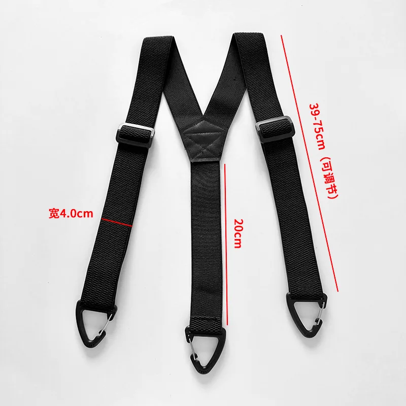 Stilvolle und minimalistische taktische Hosenträger für Erwachsene, 4-Clip-Stretch-Hosenträger mit dreieckigen Schnallen, Hosenträger im Workwear-Stil – Detail 6