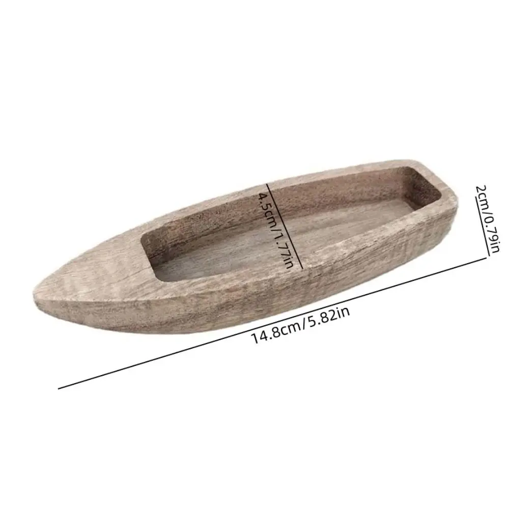 Decoração de barco de madeira natural, artesanato inacabado, modelo de barco de pesca, estátua de casa em miniatura, ornamentos de modelo de barco