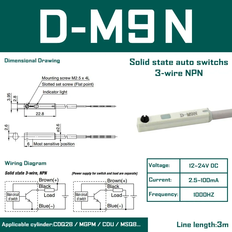 NONE 10 Teile/los Magnetische schalter sensor Reed auto schalter D-A93 Z73 C73 A54 A73 Solid state auto schalter D-M9B D-M9N D-M9P D-M9BV D-F8B 9