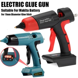 Pistola de pegamento eléctrica con fusible caliente, herramienta eléctrica de reparación de bricolaje para el hogar, Makita adecuada para batería (sin batería), barra de pegamento de 11mm de diámetro