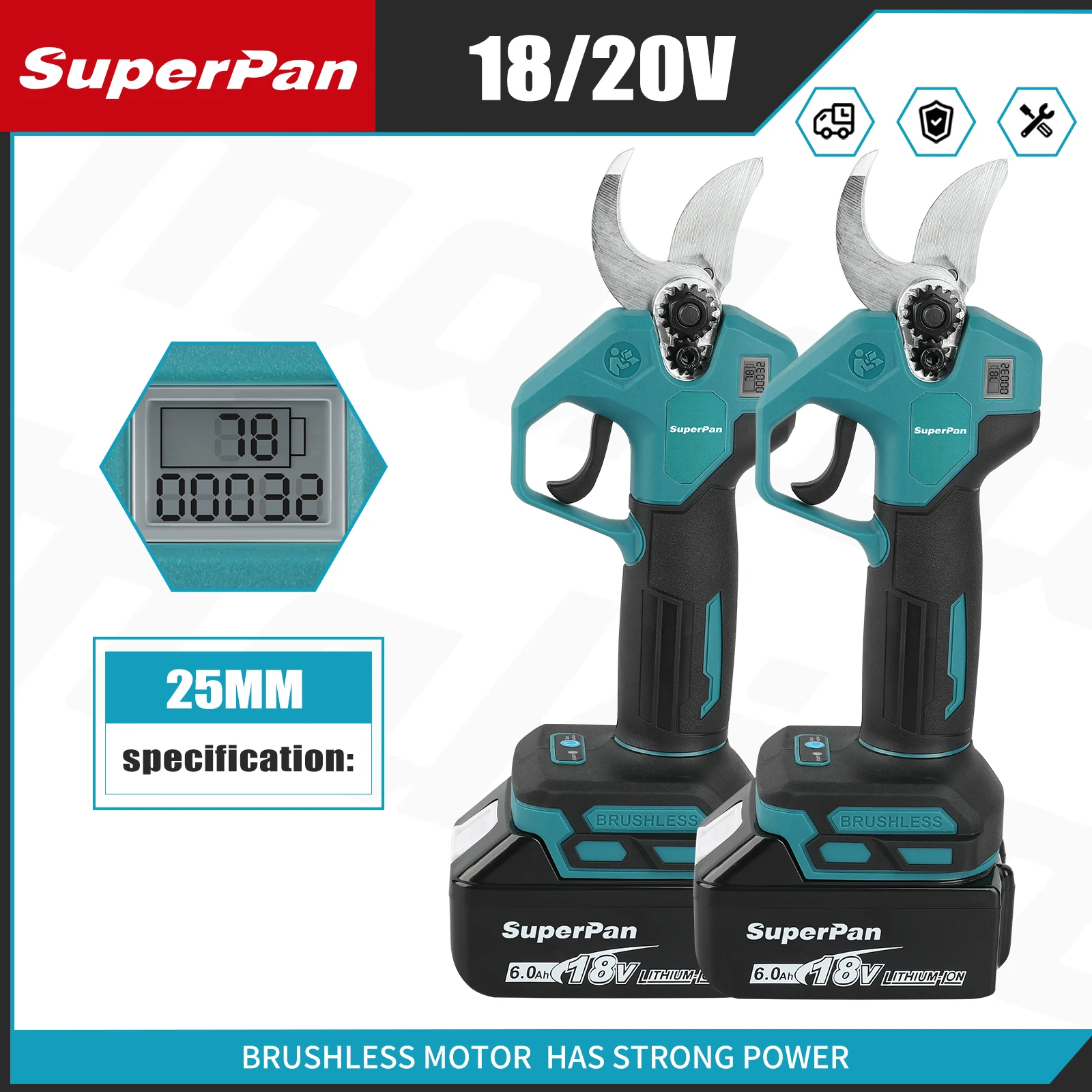 

Professional Cordless Pruning Shears & Electrician Scissors – Original SUPERPAN 18V Battery Garden Pruner Cutter