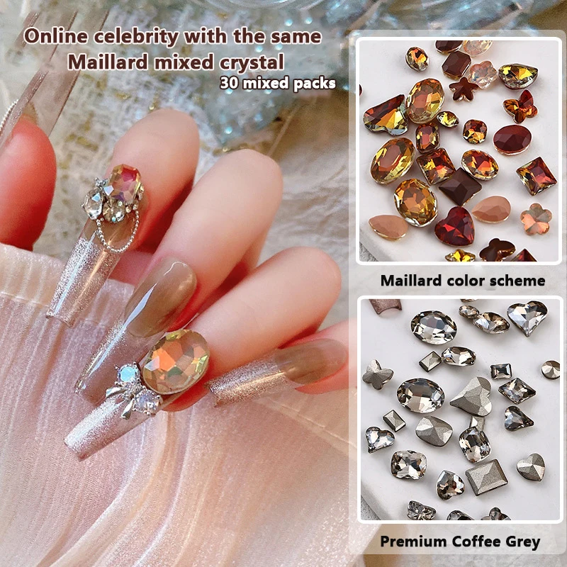 

30 шт. 3D блестящие с плоским дном инкрустированные искусственными ногтями украшения ювелирные изделия Аксессуары для женщин Подарки и зимы