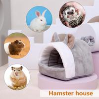 Hamster Nest Provide Warmth Plush Sponge Texture Small Pets Nest Guinea Pig Rabbit Bed House Hideout Washable Hideaway Winter