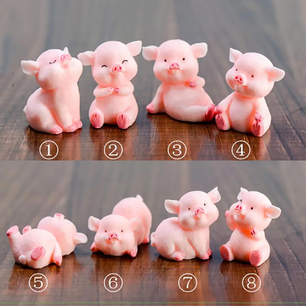 Kawaii Pig Resin Diy Home Decoration Figurines Dollhouse Moss Terrarium Landscape Accessories Fairy Garden Miniatures Room Decor