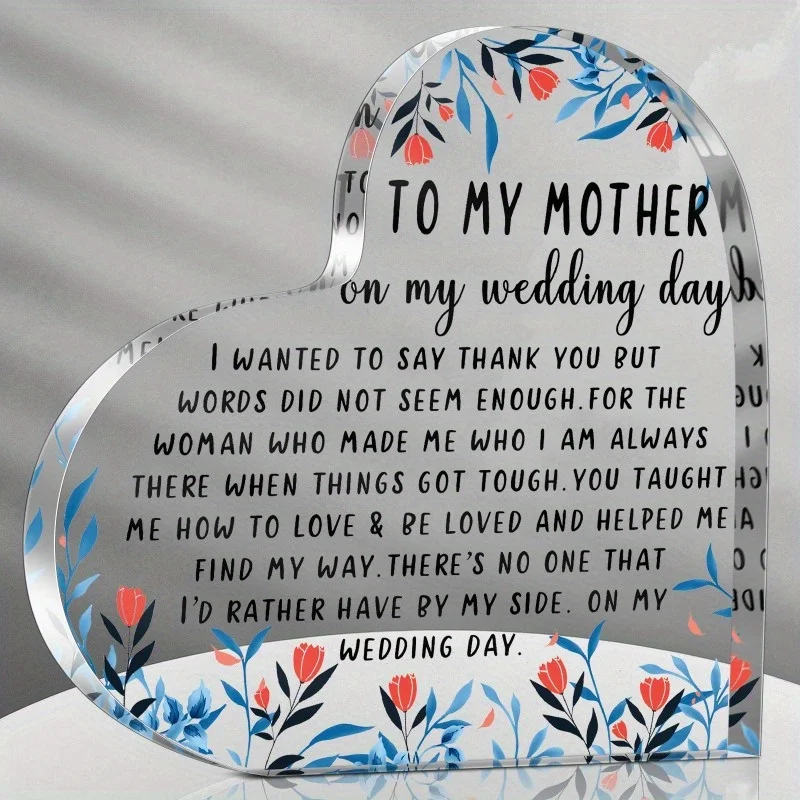 Handcrafted Acrylic Mother of the Bride Wedding Thank You Gift, Aesthetic Table Decor Ornament