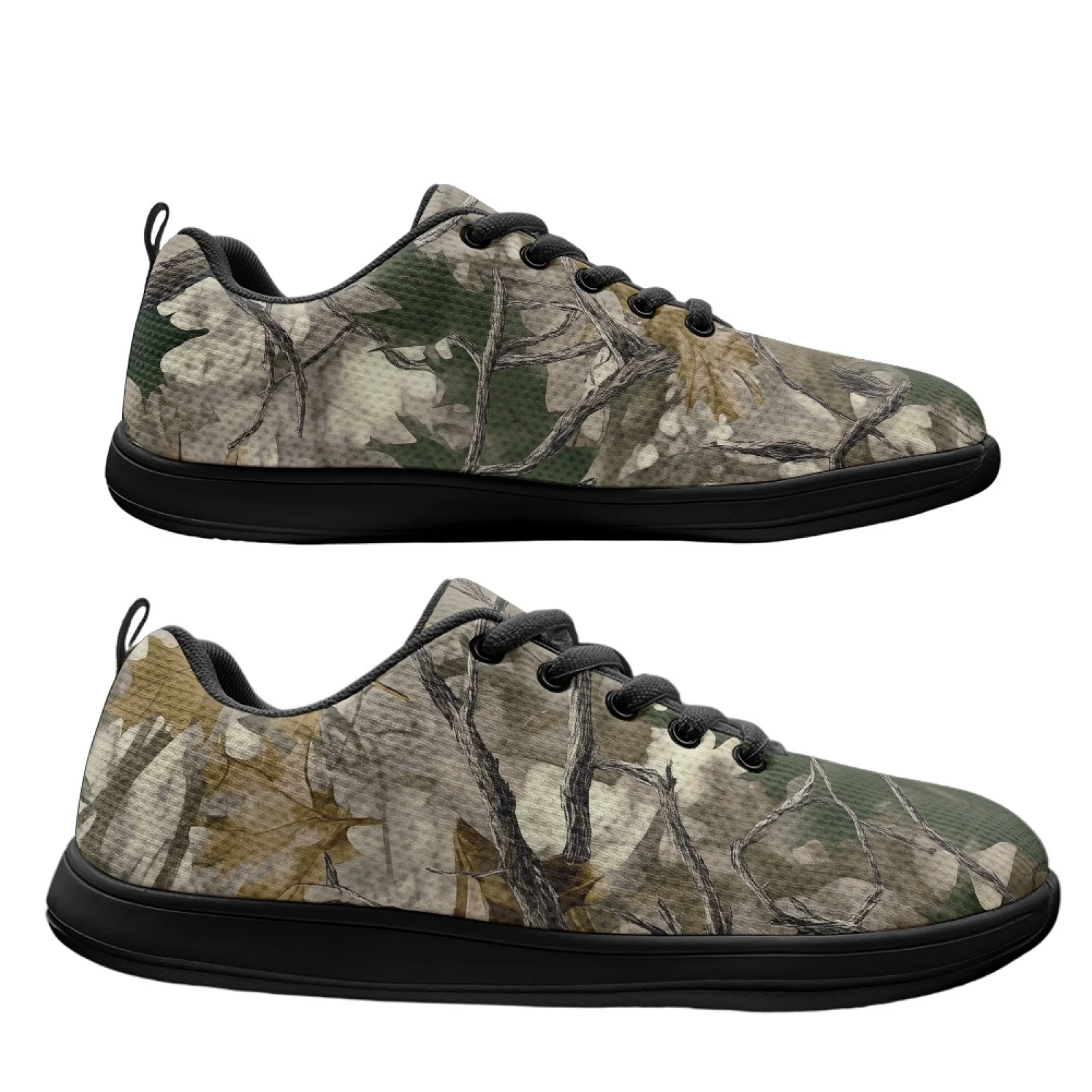 PENSTROLL Camouflage Leaf Non Slip Barefoot Shoes Skateboard Shoes for Men Breathable Running Shoes