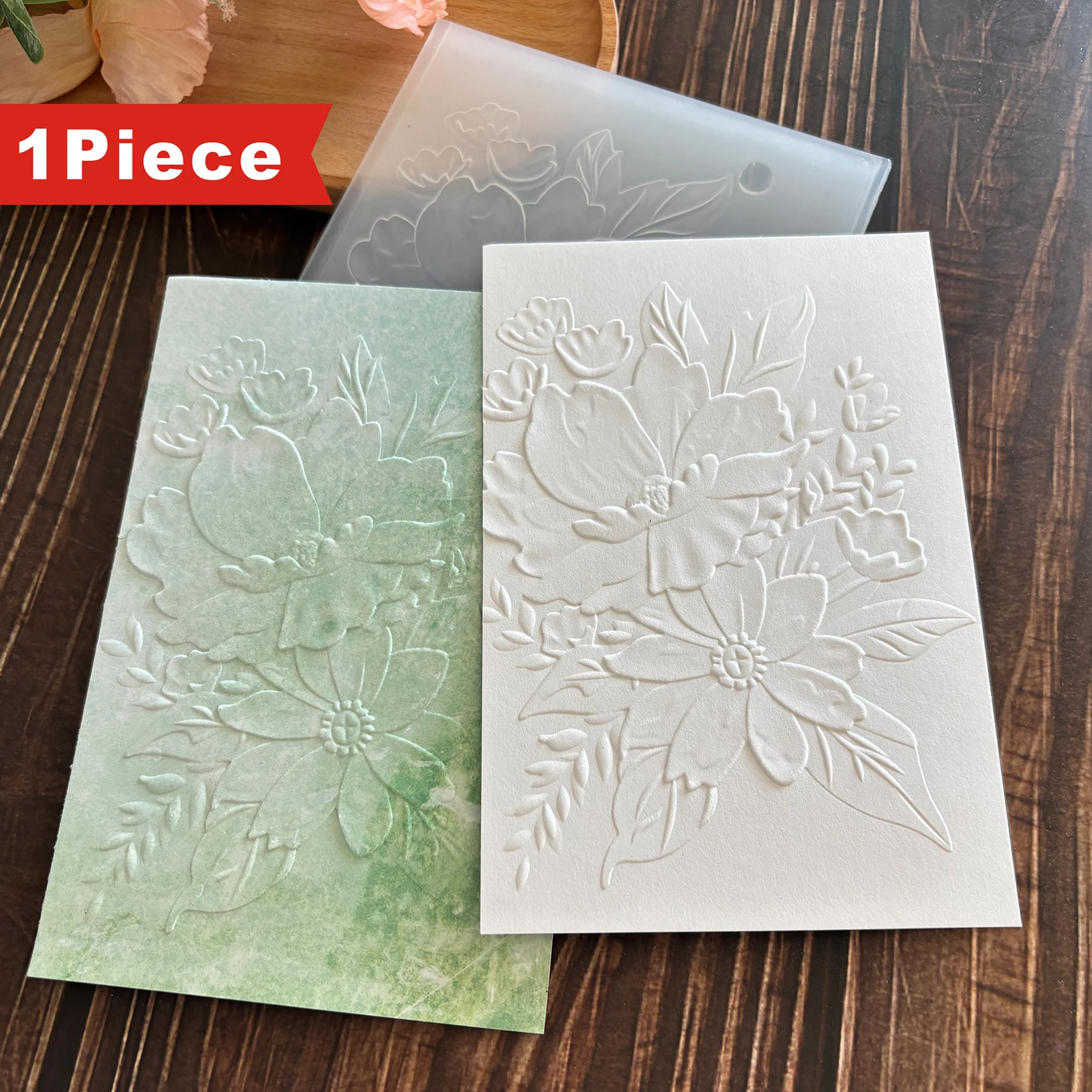 Geprägter 3D-Reliefordner, geeignet für DIY-Sammelalbum und Kartenherstellung – Textur „The Art Beauty of Flower Relief“, Geburtstagsteil