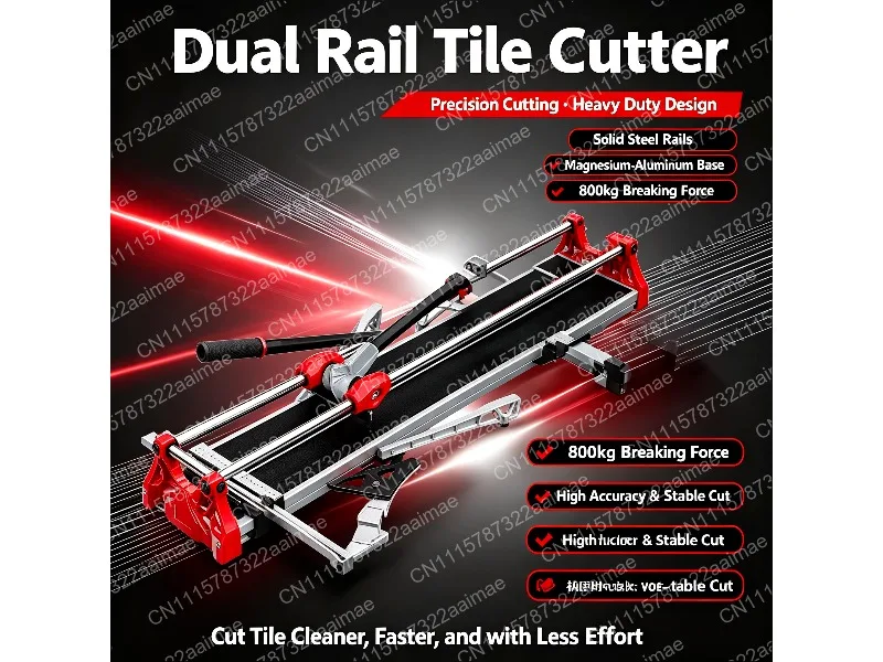 Manual Tile Cutter with Double Rail High Precision Ceramic Floor Cutting Push Knife for Construction Work