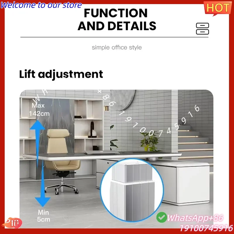 2026Hot Free Design Plan Modern Convertible L Shaped White Wooden Electric Height Adjustable Executive Office Desk for Office