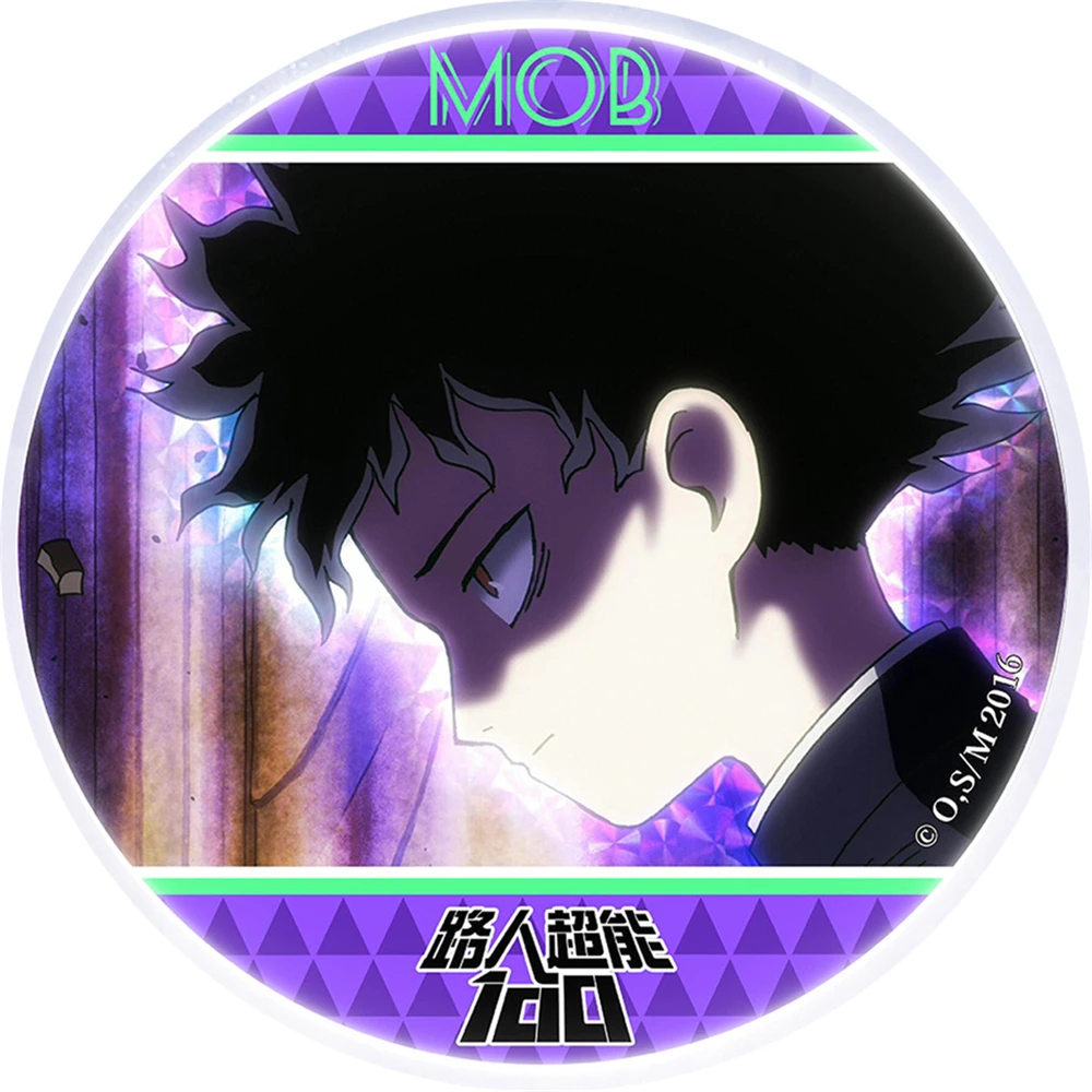 58mm Anime Mob Psycho 100 Onigawara Tenga Hanazawa Teruki Fossetta COSTUME Cosplay Distintivo Pin SPTE Spilla in banda stagnata Prop Gilf ﻿