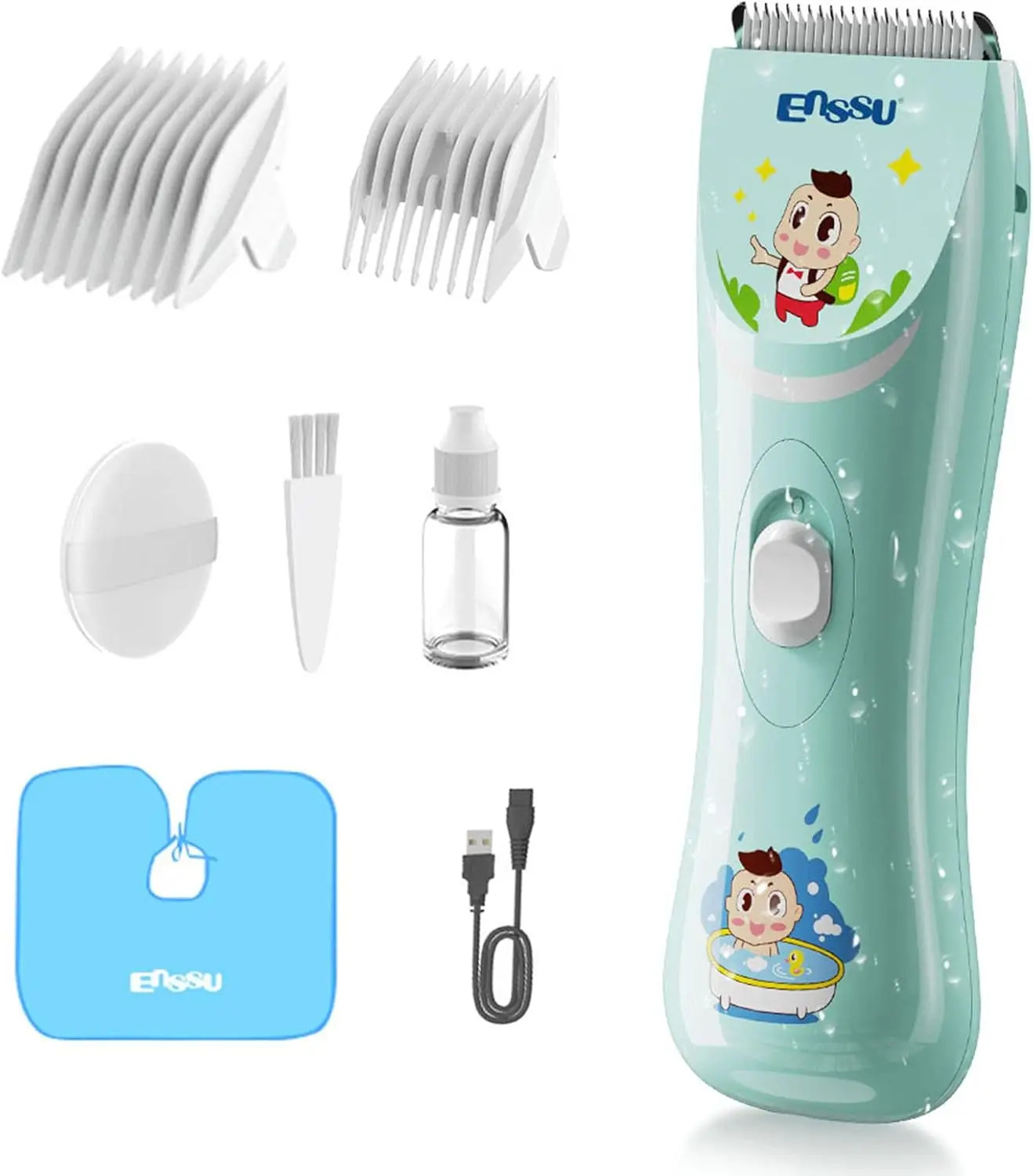 

Baby Hair Clippers, Low-Noise Trimmer for Kids with Autism, Waterproof Haircut Kit