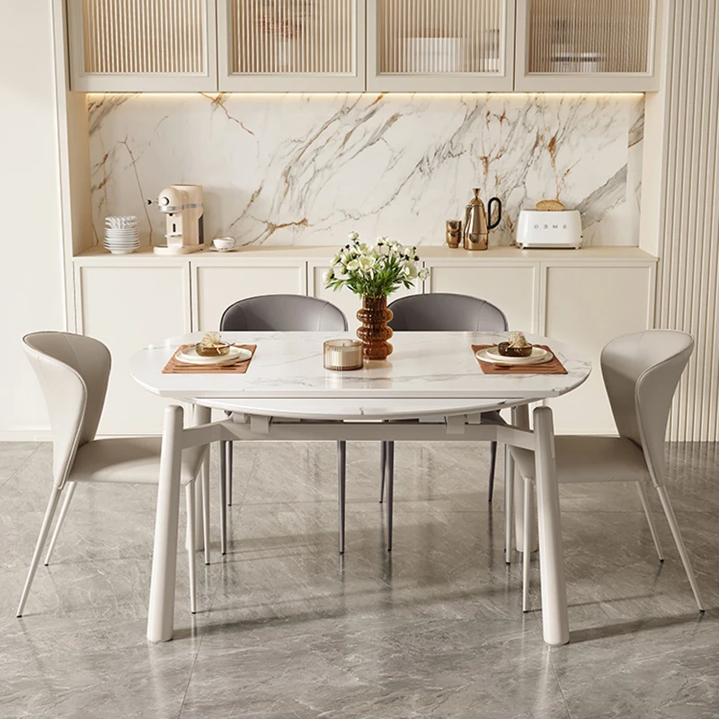 

Marble Round Dining Table Folding Kitchen Center Modern Console Table Mobile Luxury Muebles Para El Hogar Salon Furnitures