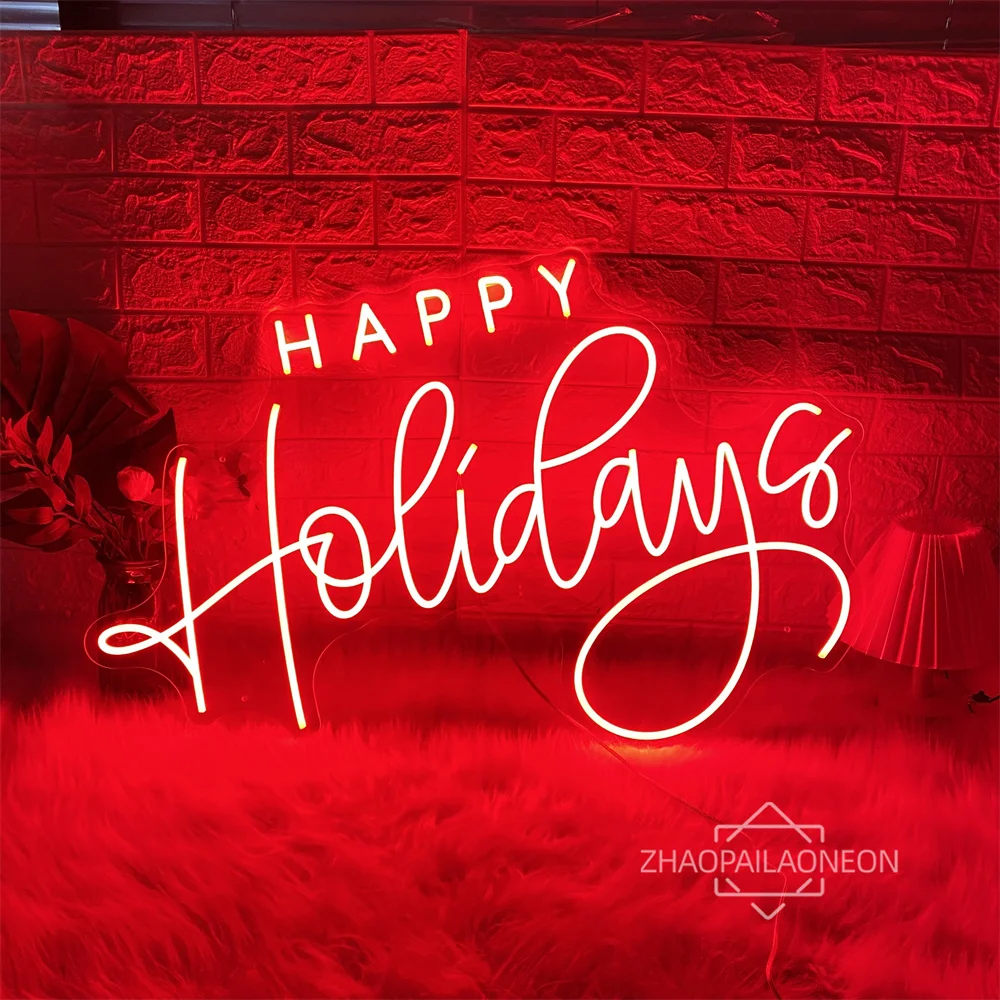 Happy Holiday Neon Led Sign Party Bar Decoration Wall Neon Lights Sign Home Room Wall Decor Neon Night Lights USB