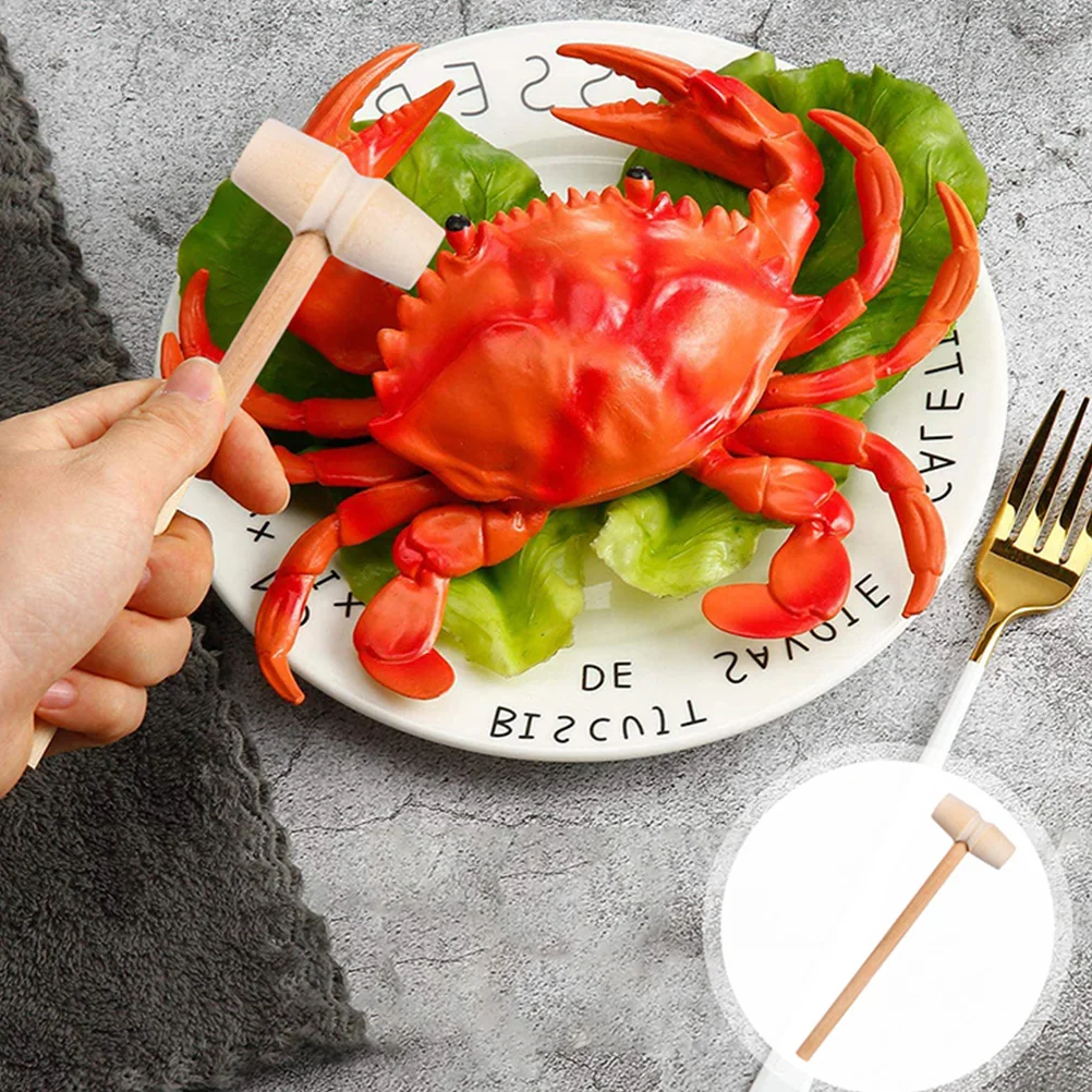 

40Pcs Premium Crab Mallets Wooden Mini Hammers Interactive Seafood Tools for Better Hand-Eye Coordination