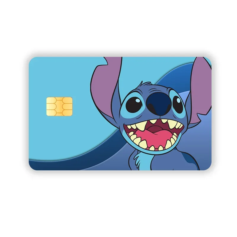 Disney Stitch-pegatinas impermeables para tarjetas de crédito y débito, Stickers para póker, Stickers de película, Stickers pequeños