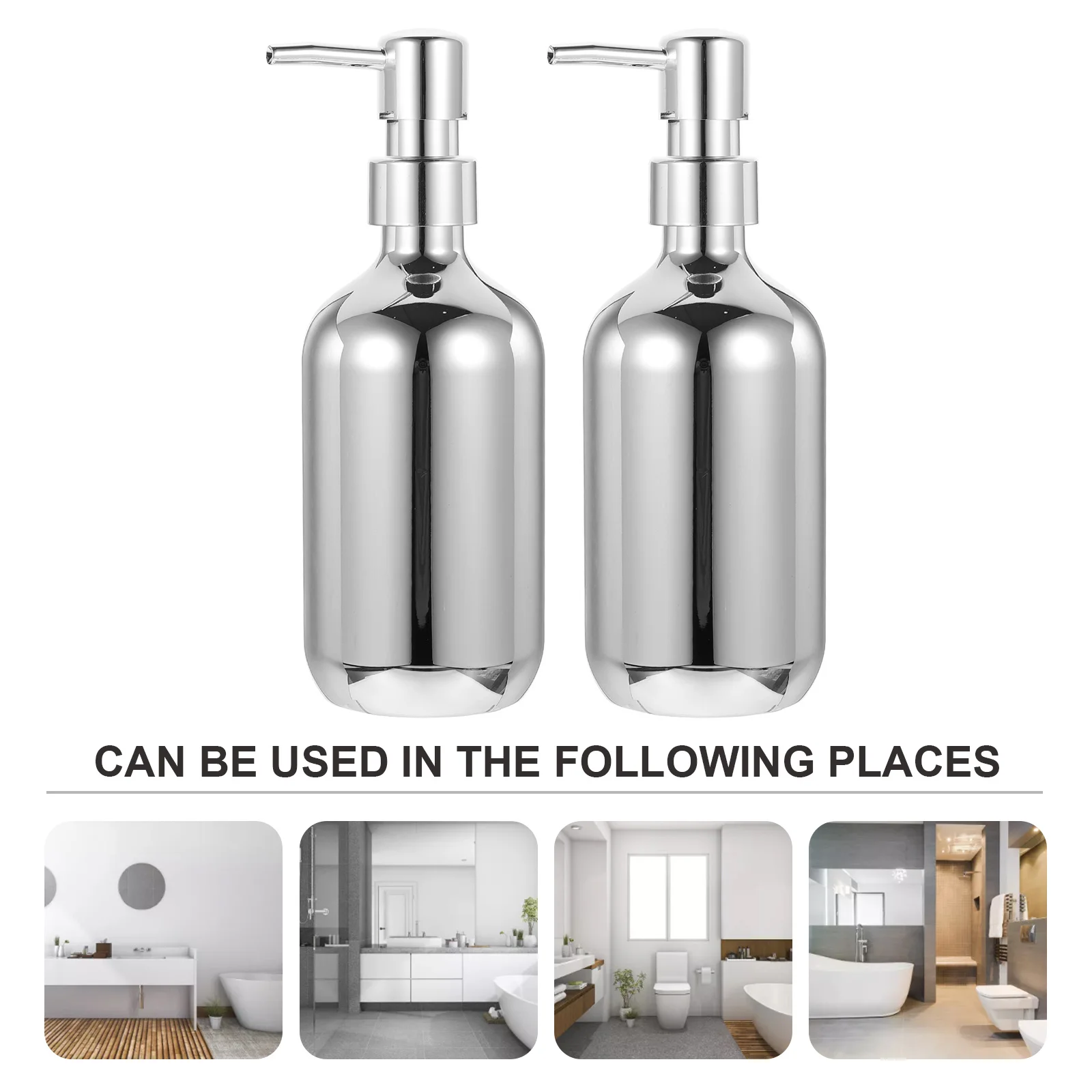 

2Pcs Press Pump Soap Dispenser Refillable Shampoo Bottle for Bathroom Kitchen Travel Liquid Hand Soap Lotion Bottle with Pump