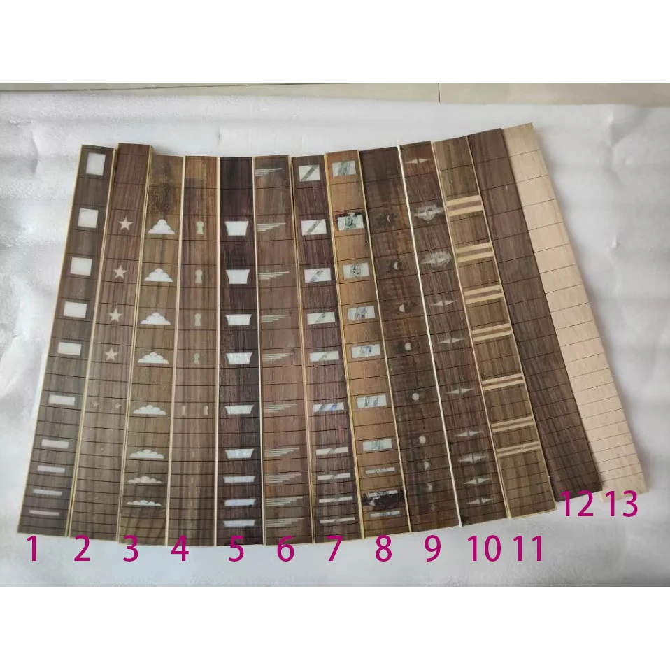 1Pcs Resin Shell Inlayed Solid Wood 6 String 22 Fret Guitar Fingerboard Electric Guitar Neck Part Rosewood Fretboard Accessories