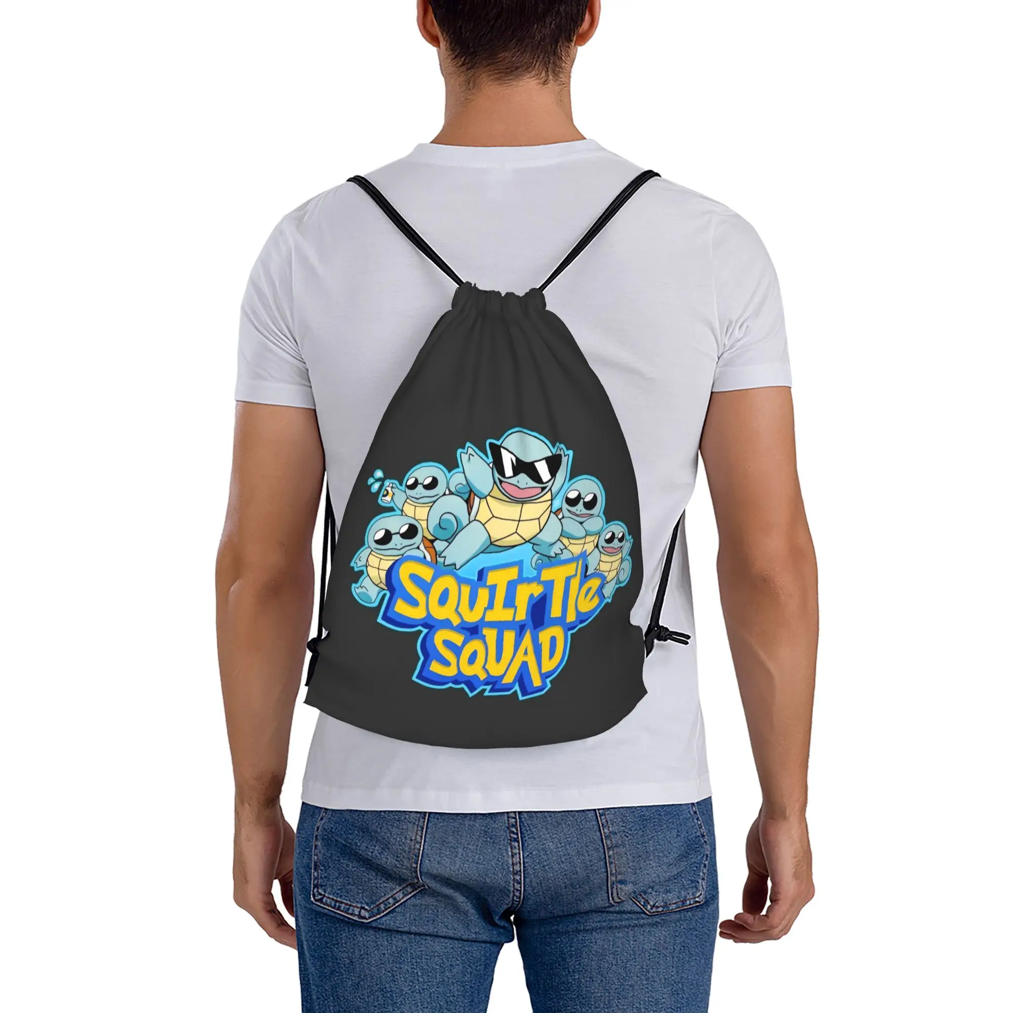 

Многофункциональный карманный рюкзак Squirtle 2 Pokemon для мужчин и женщин, дорожная сумка для подростков, сумки на шнурке с принтом