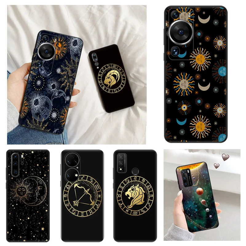 Matte Phone Case for Huawei P20 Pro P Smart P40 P30 Lite Moto G30 G31 G200 One Fusion 12 Zodiac Taurus Leo Soft Black Case Funda