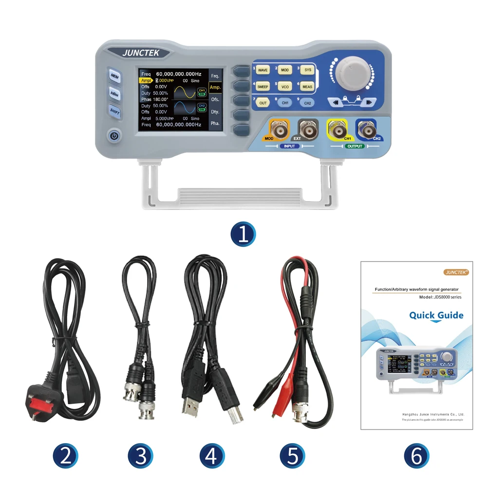 Imagem -03 - Arbitrária Waveform Generator Dual Channel Signal Source Frequency Meter 275 ms s 14bits 60mhz 80mhz Ferramenta Jds8060 8080