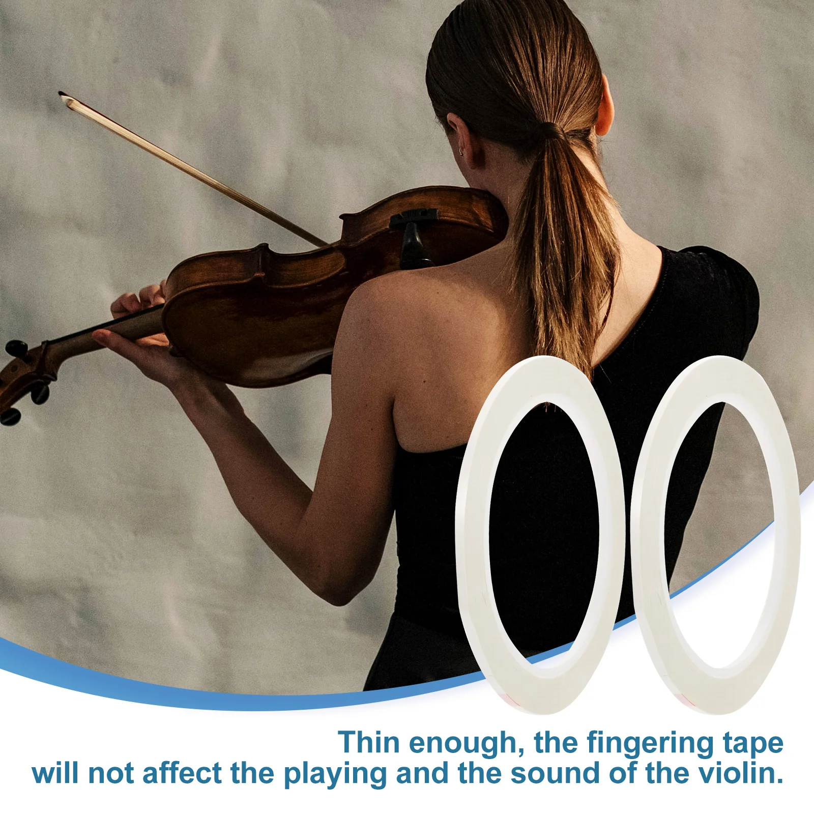 

Violin Fingering Tape White Beginner Scale Decals PVC Material Easy Remove Residue Free Practice Accessories Fretboard Stickers