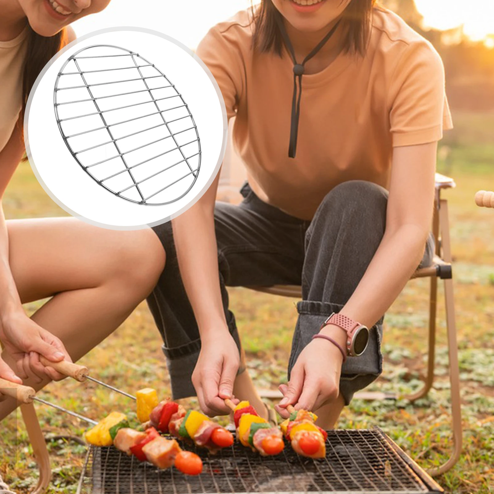 

Barbecue Net Bbq Grilling Mesh Stove Cooking Stainless Steel Charcoal Accessory
