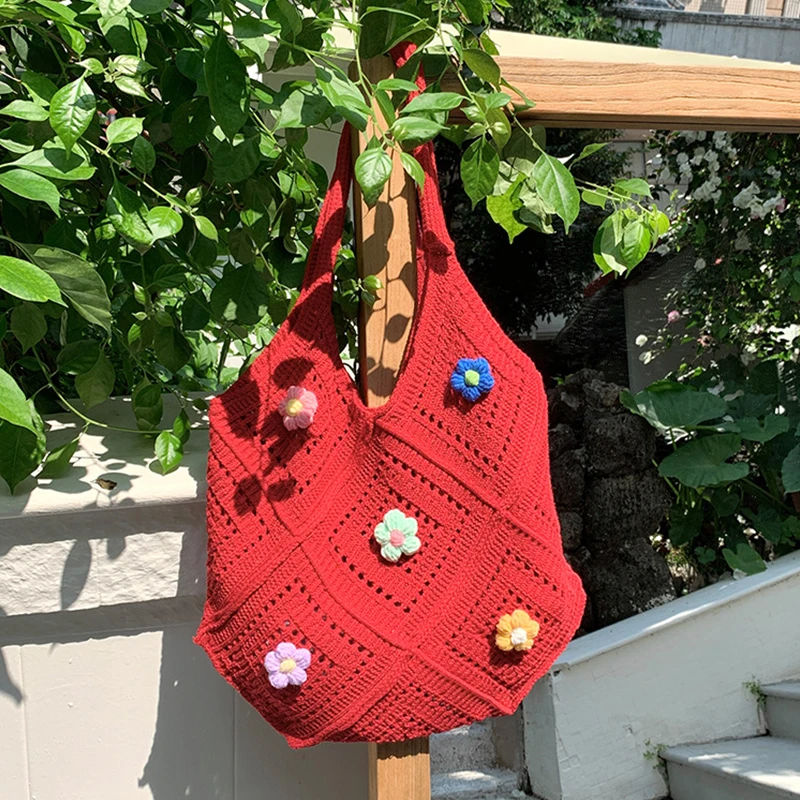 2026 Sommer Neuheit: Ausgehöhlte gestrickte Blumen-Tragetasche – Elegante Umhängetasche für Business und Pendeln mit großem Fassungsvermögen – Detail 8