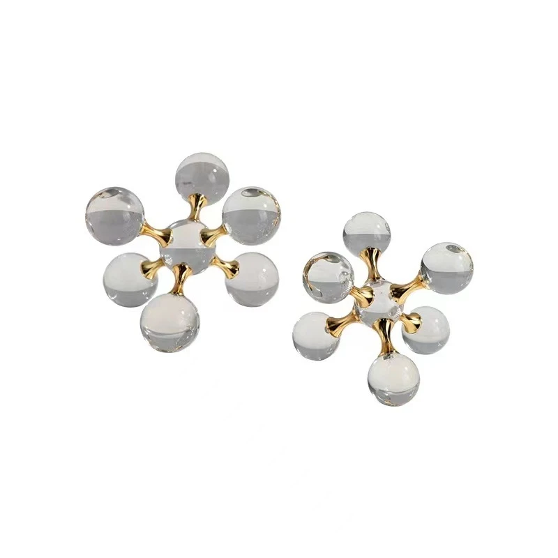 Modern minimalist European-style light luxury geometric crystal hexagonal molecular ball ornament