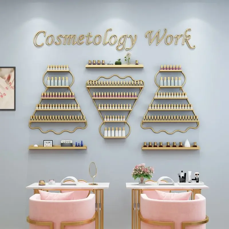 European manicure display stand Nail polish shelf Wall hanging Wall rack Badminton Internet celebrity nail polish glue storage r