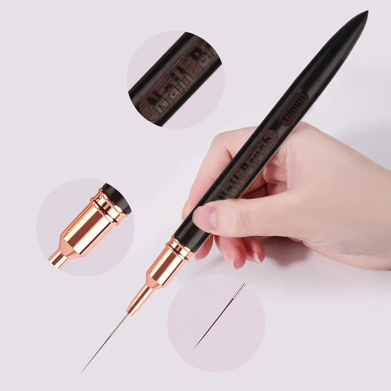 1/5PCS Sandelholz Griff Kunst Liner DIY Malerei Pinsel Zeichnung Linien Streifen Blume Malerei Stift UV Gel Pinsel