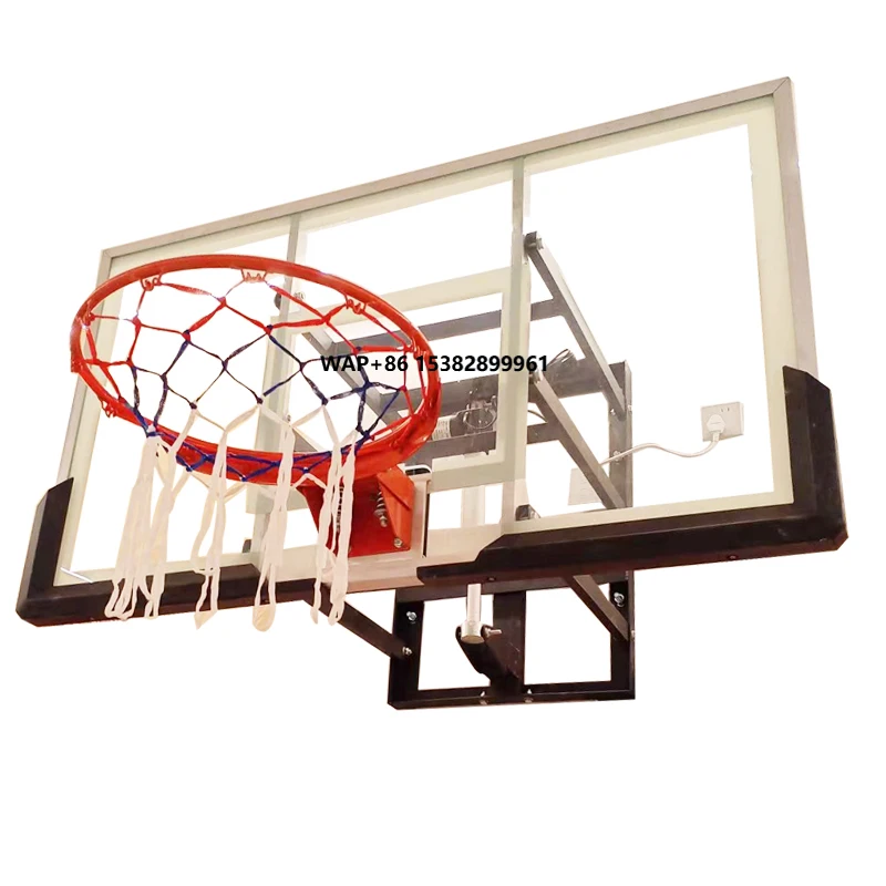 2024 New Arrivals Professional Hand Lift Outdoor Adult Electric Lifting Wall-mounted Basketball Stand
