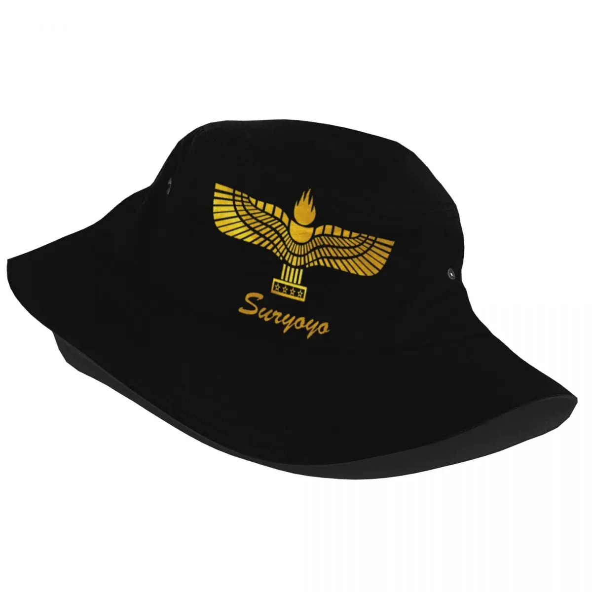 Aramean Suryoyo Flag Unisex Bucket Hats Custom Summer Travel Beach Assyria Hats