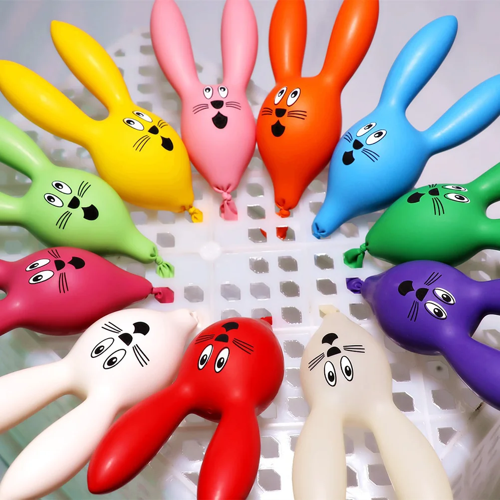

25Pcs Adorable Rabbit Balloons Creative Bunny Decor Mixed Color for Birthday Party Photo Props Cute Balloon Rabbit
